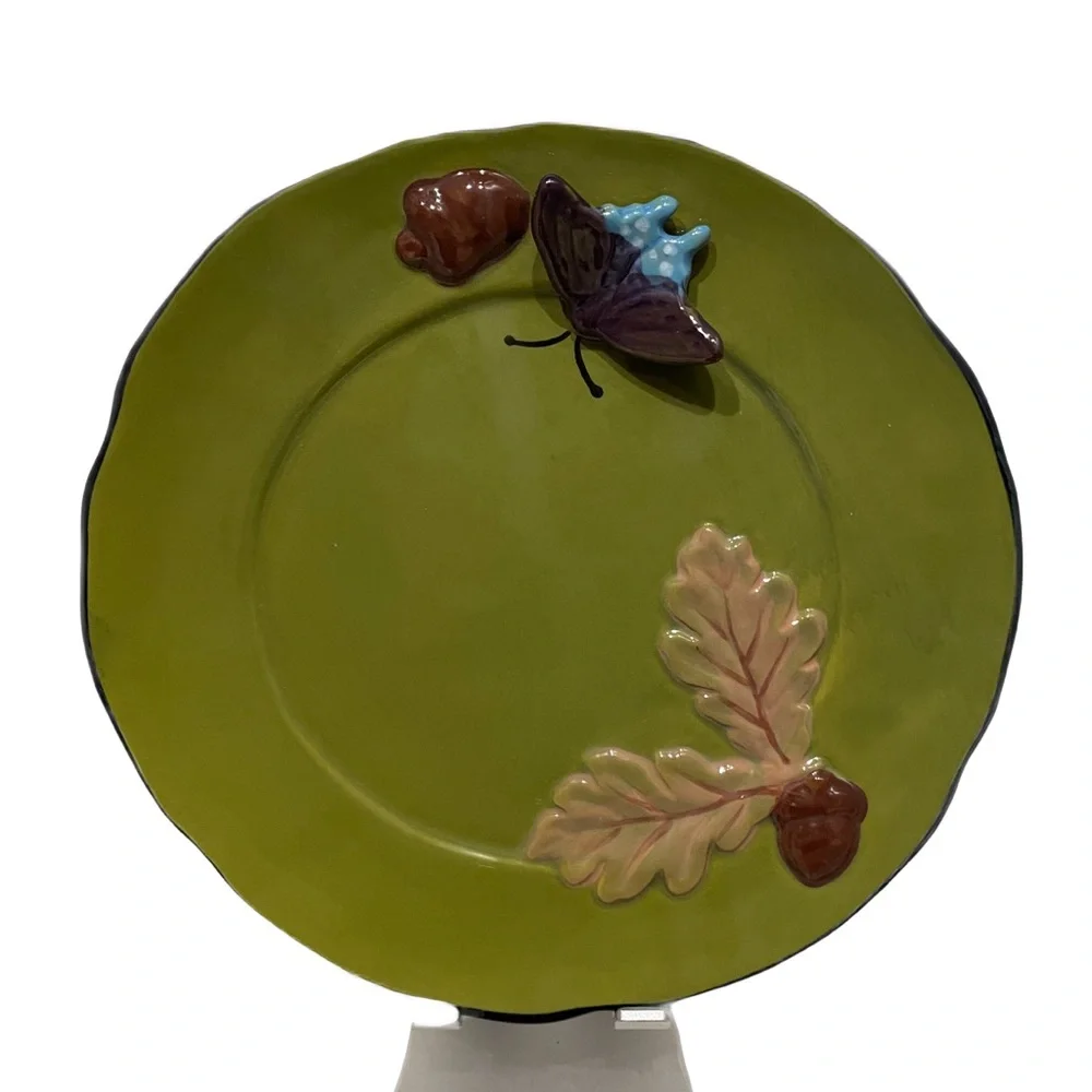 ❤️ ANTHROPOLOGIE THE FAYE ICON BUTTERFLY STONEWARE DESERT PLATE NEW